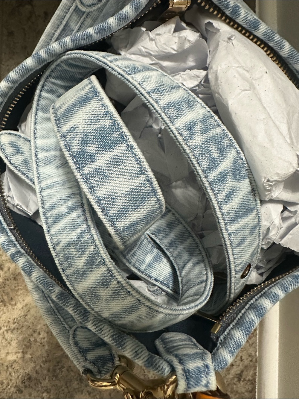 Coach Outlet Laurel Shoulder Bag In Loved Denim With Charms - Picture 6 of 7
